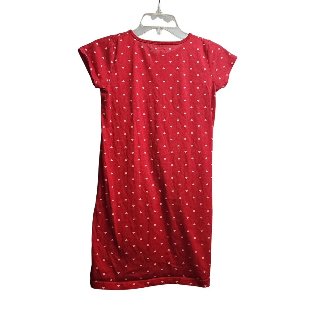 Carters Girls Red Heart Print LOVE Nightgown‎ Sleep Dress Size 8 10